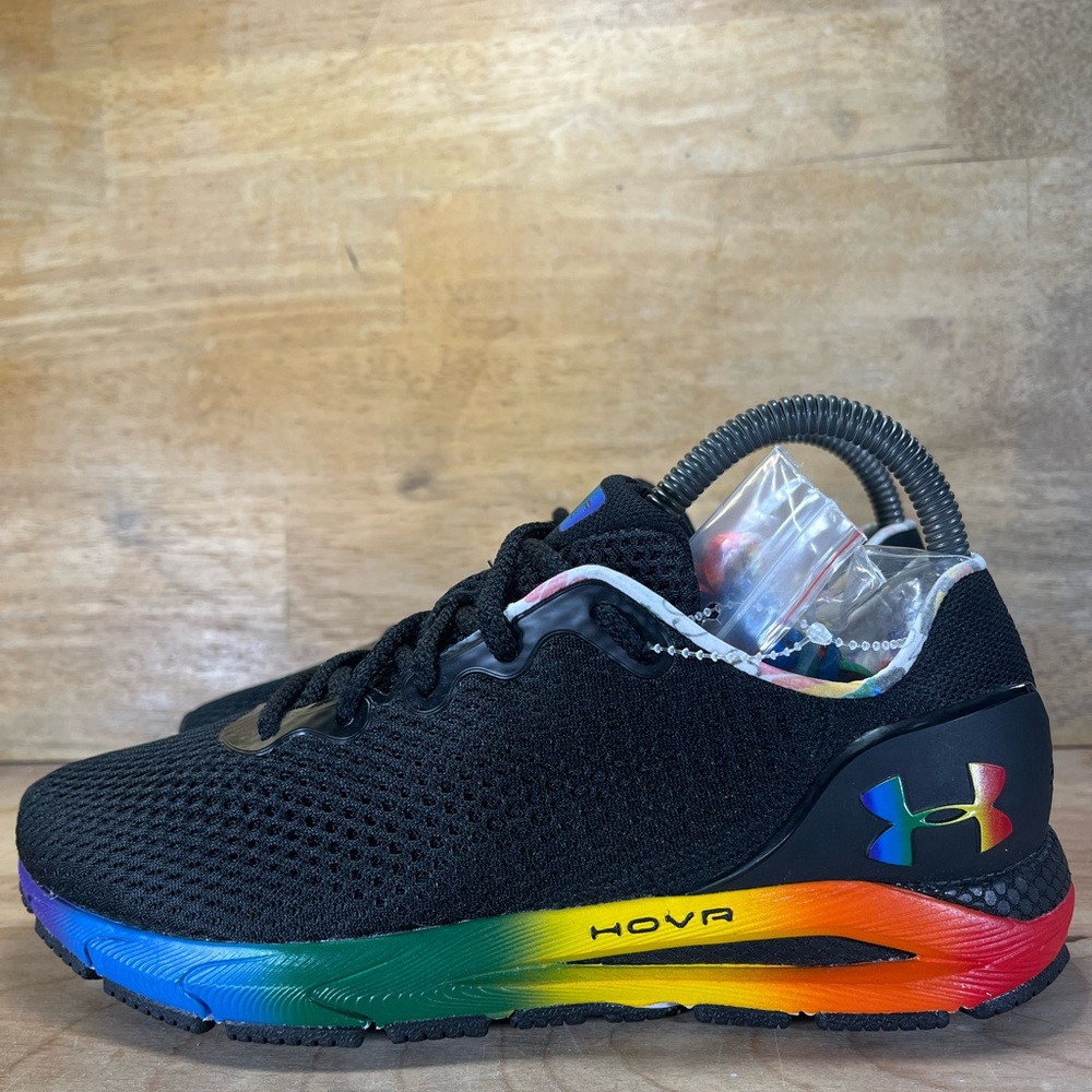 NEW Under Armour HOVR Sonic 4 Pride Womens Size 7.5 Running Shoes Sneakers Black - Picture 4 of 11